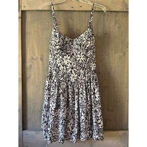 Fire Los Angeles Y2K Style Floral‎ Tiered Dress Adjustable Straps Size M Skater